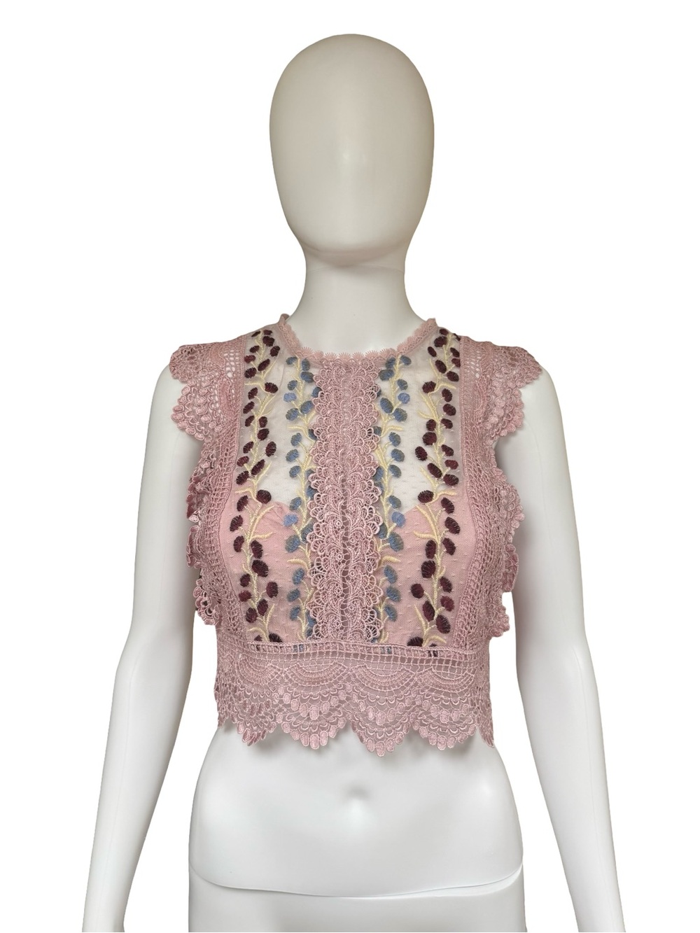 Bisoux dotted mesh crop